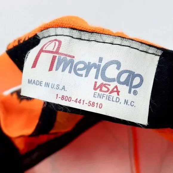 Vintage Farm Bureau Insurance Orange Camo Made in USA Snapback Trucker Hat Cap - Picture 8 of 8